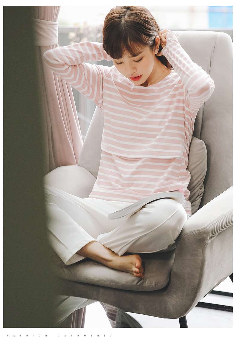 シンプル爽やか ゆるタイトボーダーTシャツ ボーダー服