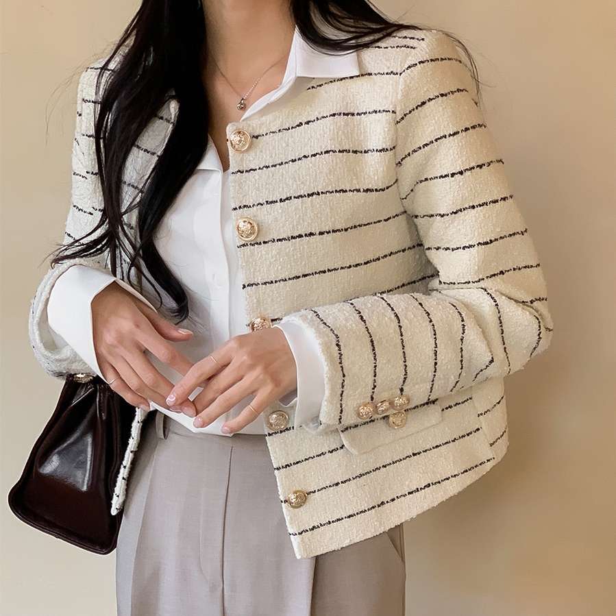 上品ボーダーカーディガン ボーダー服