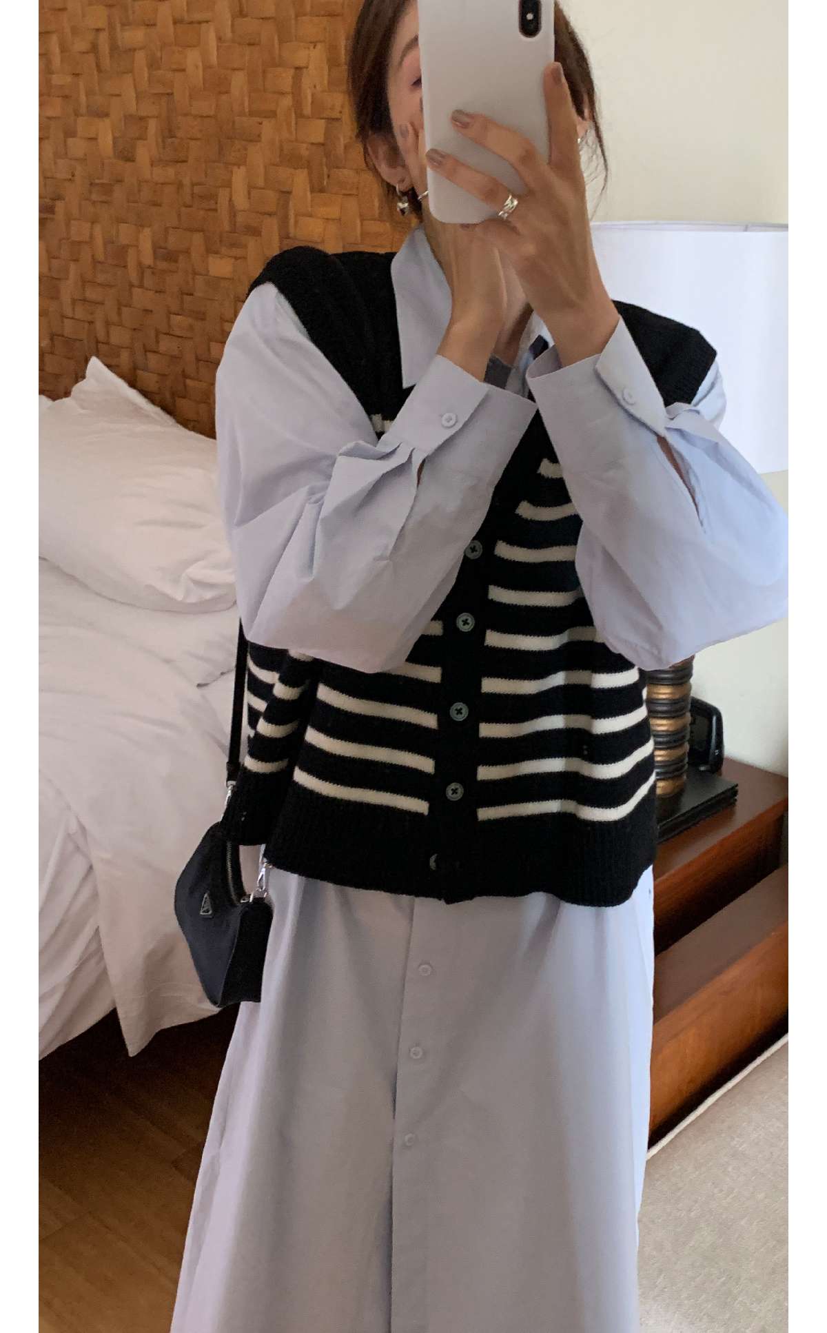 ボーダー柄ニットベスト ボーダー服