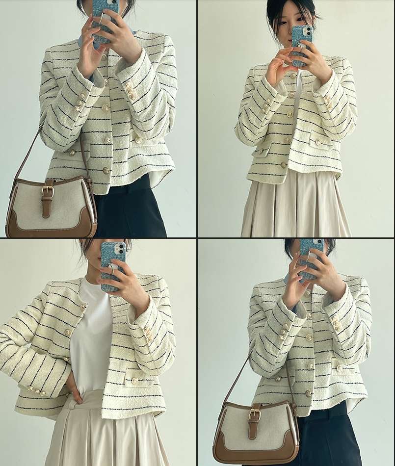 上品ボーダーカーディガン ボーダー服