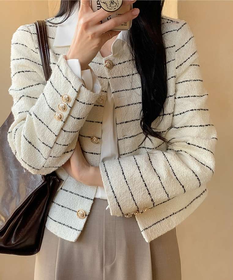 上品ボーダーカーディガン ボーダー服
