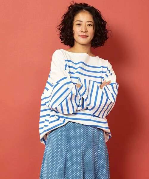 ゆったりマリンボーダーカットソー ボーダー服