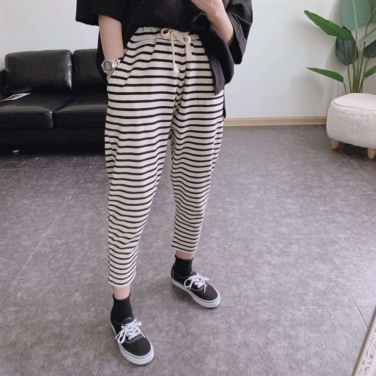 リラックスボーダーイージーパンツ ボーダー服