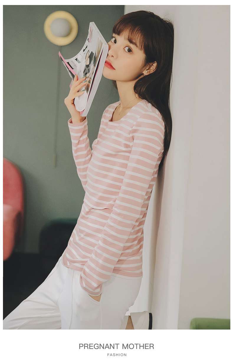 シンプル爽やか ゆるタイトボーダーTシャツ ボーダー服