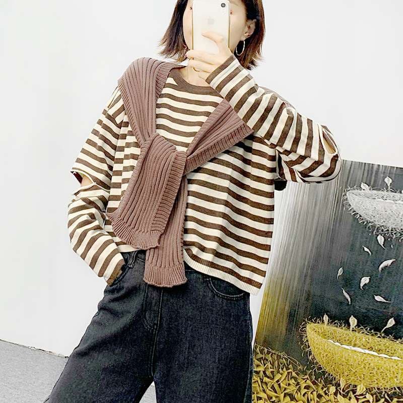 リラックス ボーダーシリーズ クルーネック ボーダー服