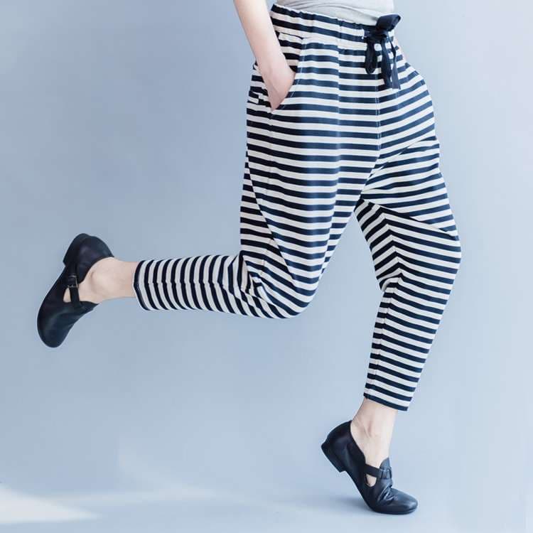 ゆったりボーダールームパンツ ボーダー服