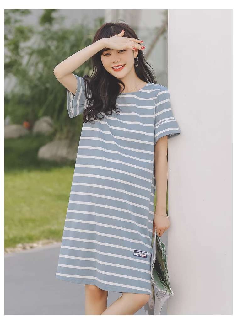 ゆったりシルエットボーダーワンピース ボーダー服