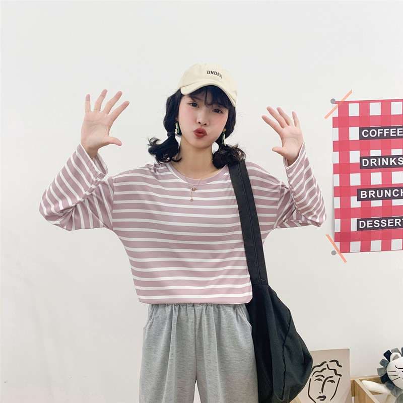 ゆったりカジュアルボーダーTシャツ ボーダー服