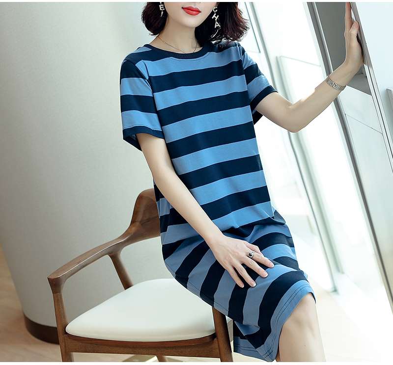 シンプルボーダーTシャツワンピース ボーダー服