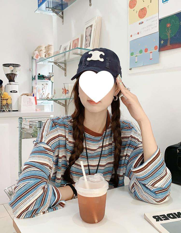 ゆったりシルエット ボーダーロンT ボーダー服