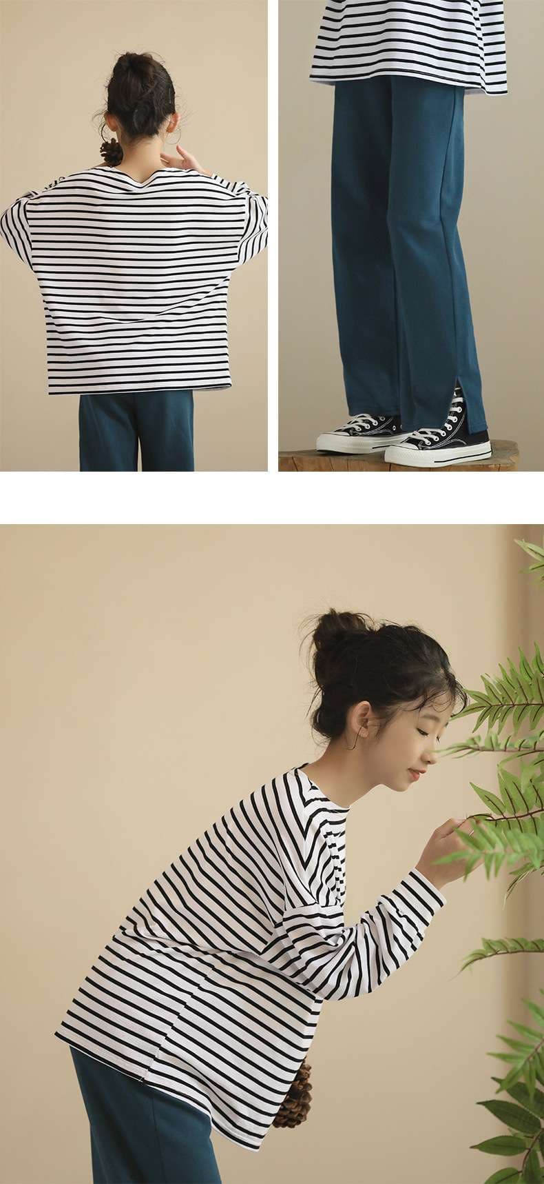 ゆったりボーダーカットソー ボーダー服