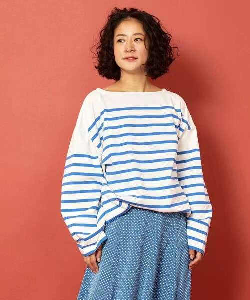 ゆったりマリンボーダーカットソー ボーダー服