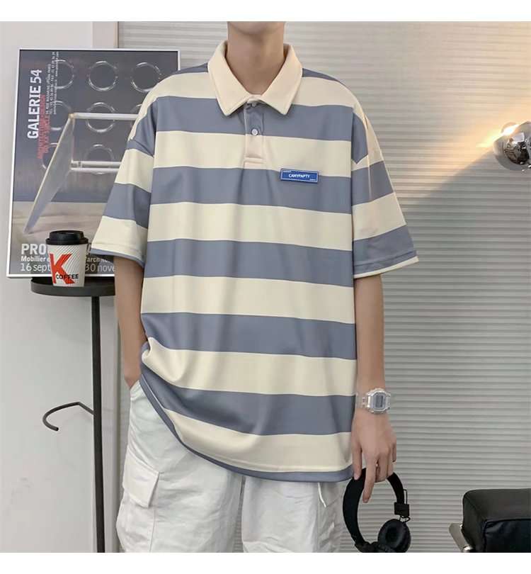 オーバーサイズ ボーダー ポロシャツ ボーダー服