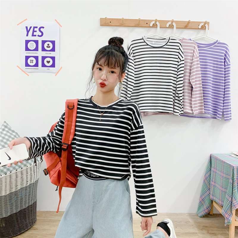 ゆったりカジュアルボーダーTシャツ ボーダー服