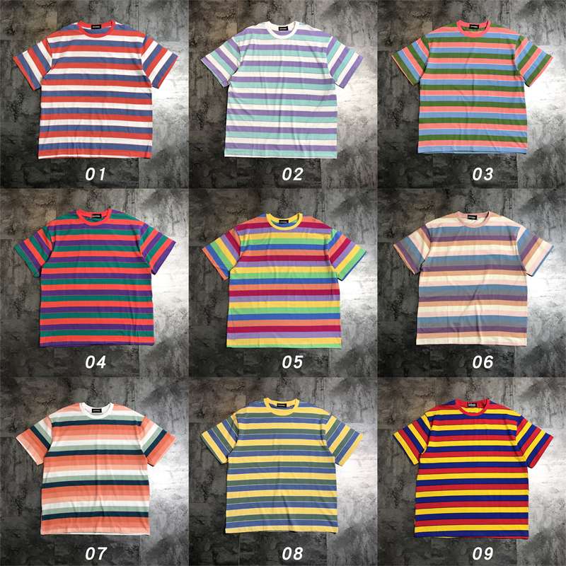 マルチボーダー柄半袖Tシャツコレクション ボーダー服
