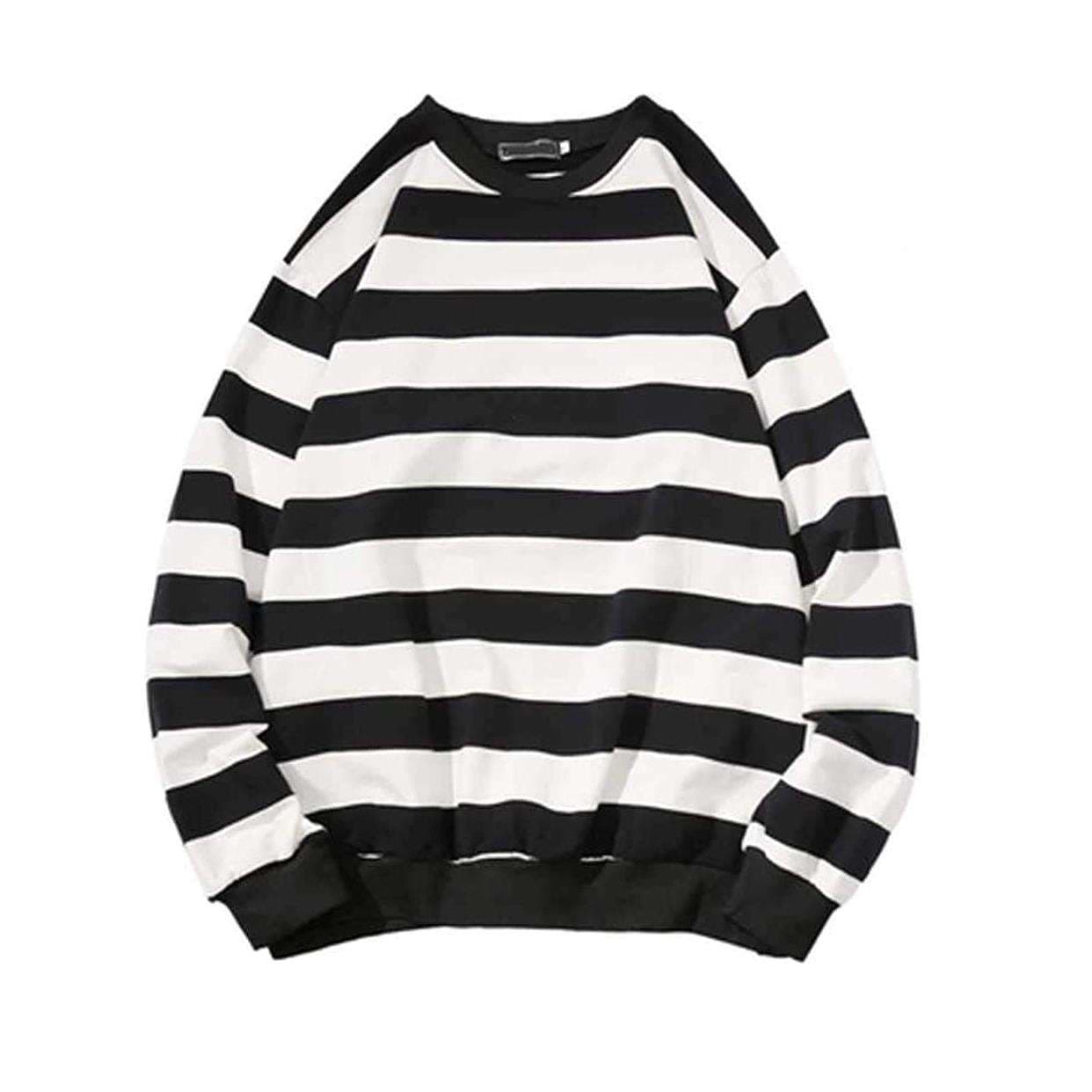 ゆったりカジュアルボーダーロングTシャツ ボーダー服