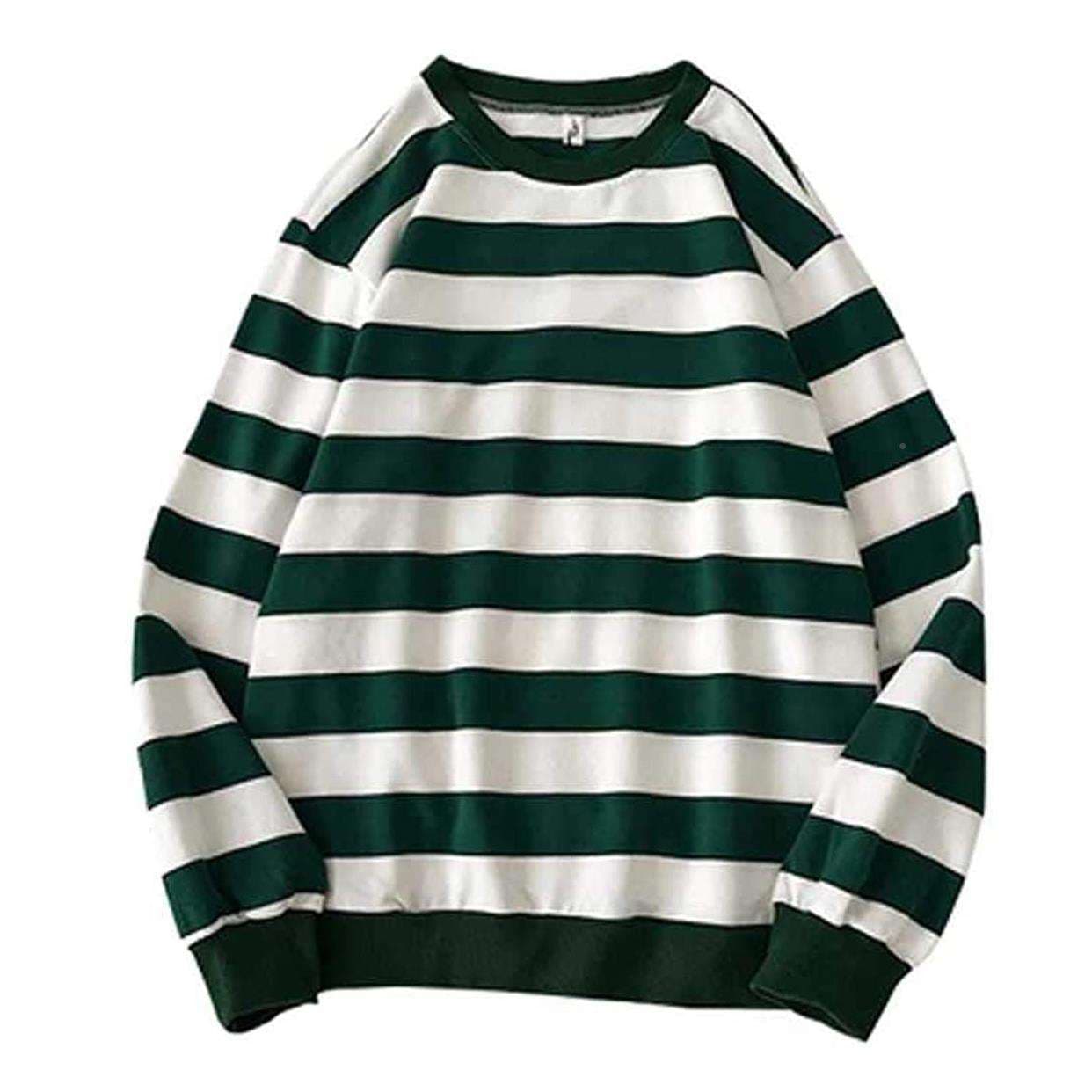 ゆったりカジュアルボーダーロングTシャツ ボーダー服
