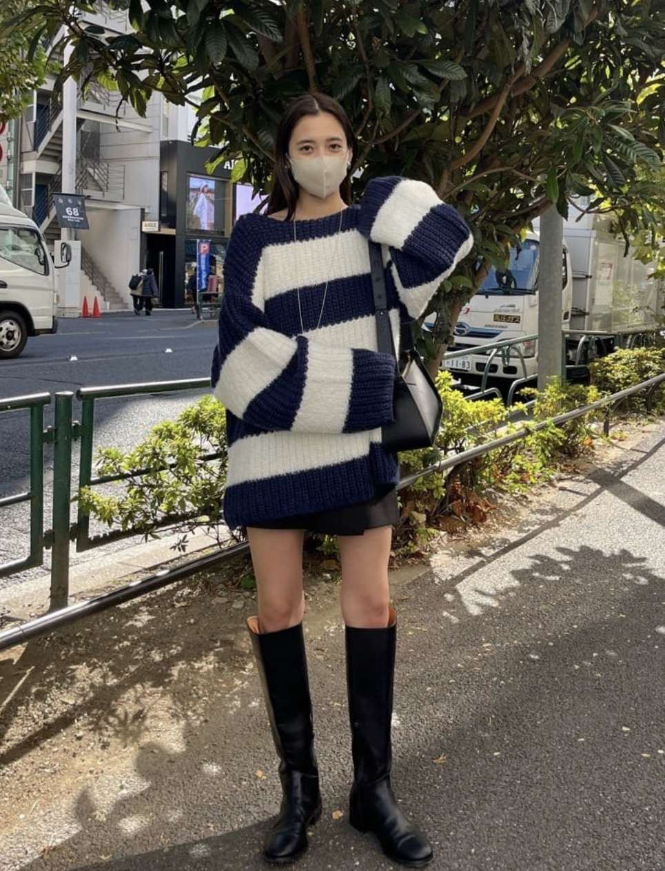 ゆったりボーダーニットプルオーバー ボーダー服