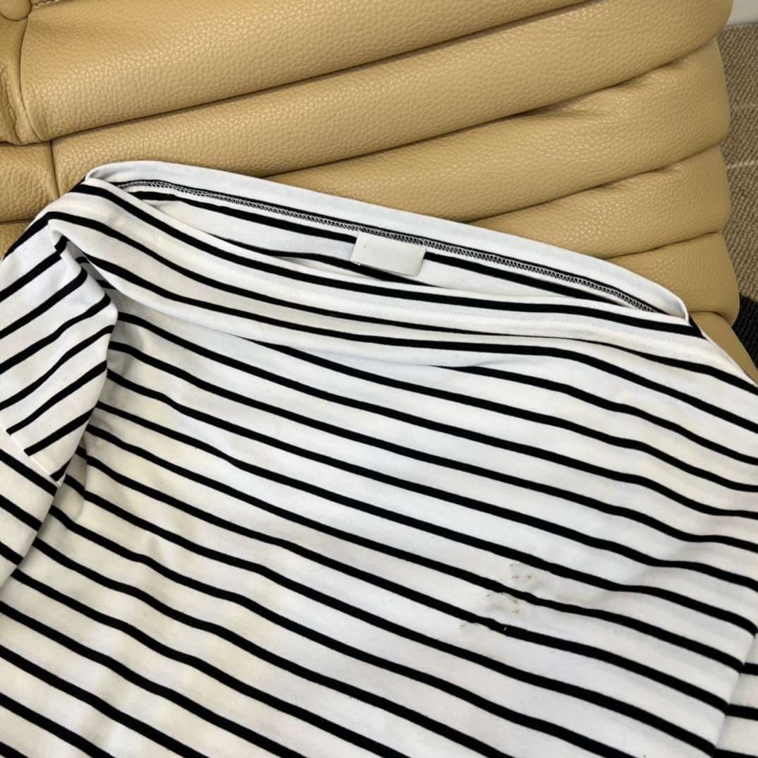 オフショルダーボーダーロンT ボーダー服