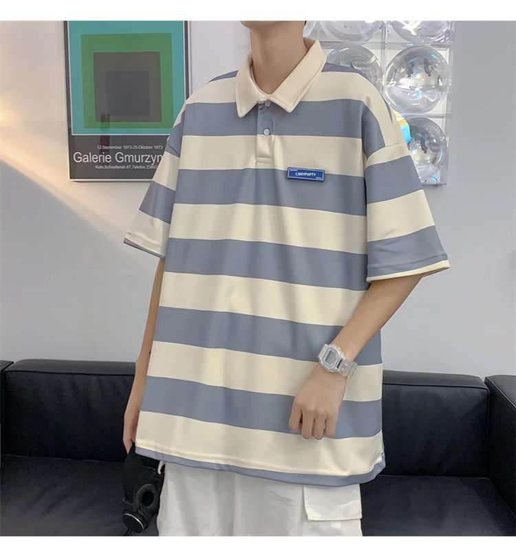 オーバーサイズ ボーダー ポロシャツ ボーダー服