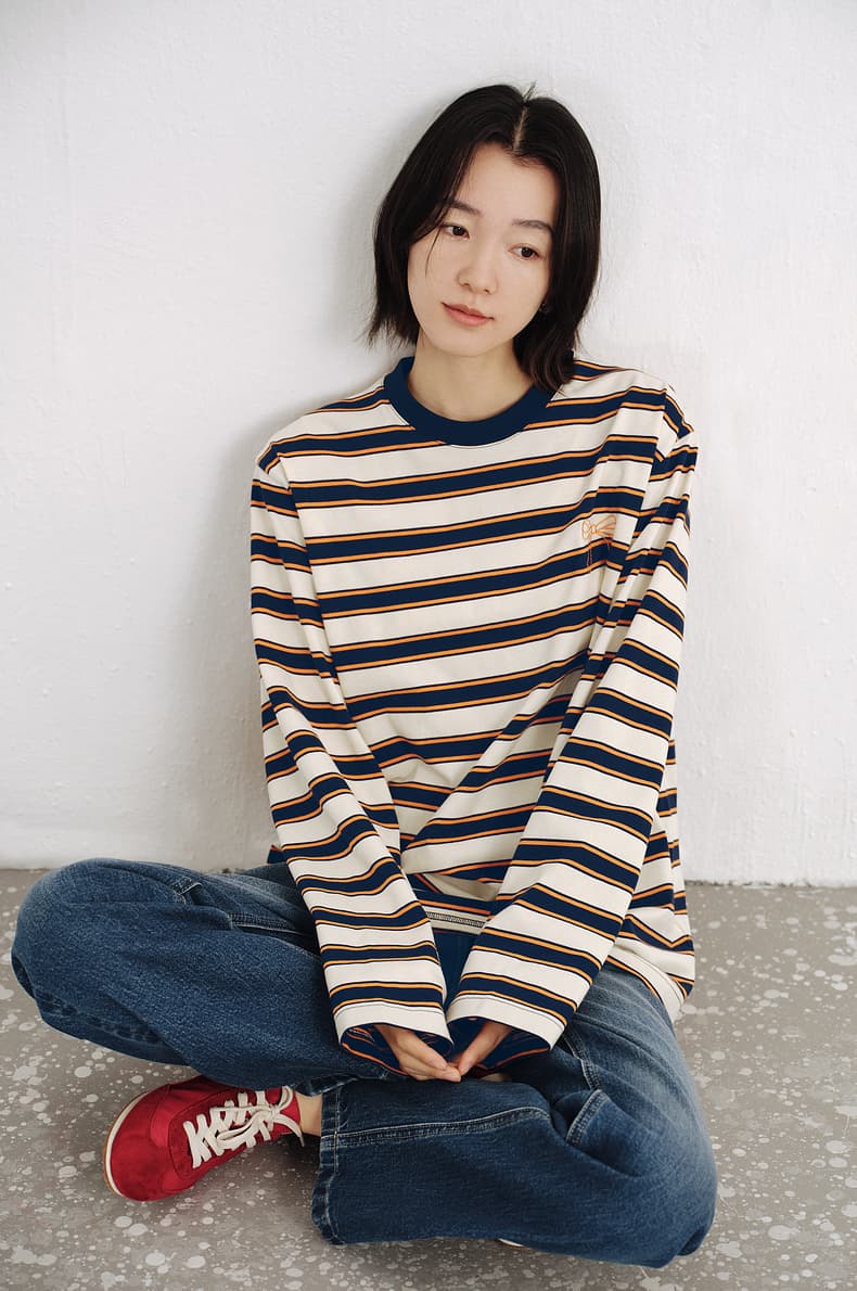 ボーダー服 のびのびボーダーロンティー