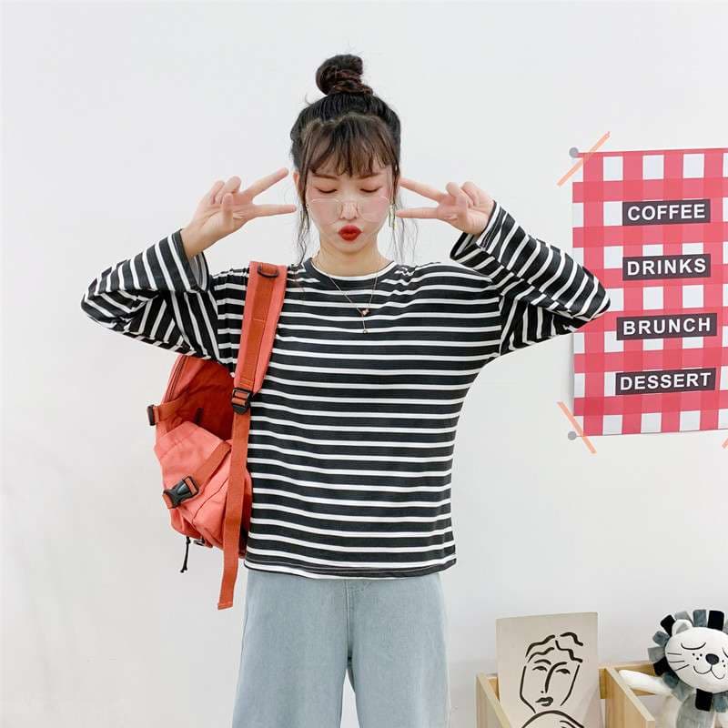 ゆったりカジュアルボーダーTシャツ ボーダー服