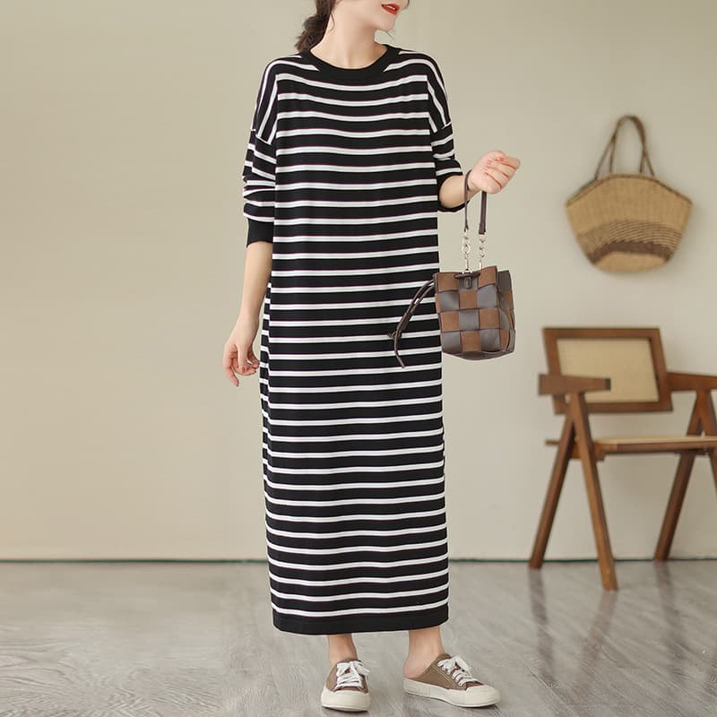ゆったりリラックスボーダーワンピース ボーダー服