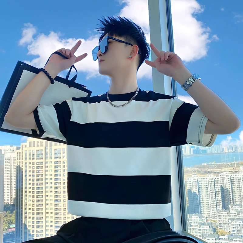 爽やかボーダー柄半袖Tシャツ ボーダー服