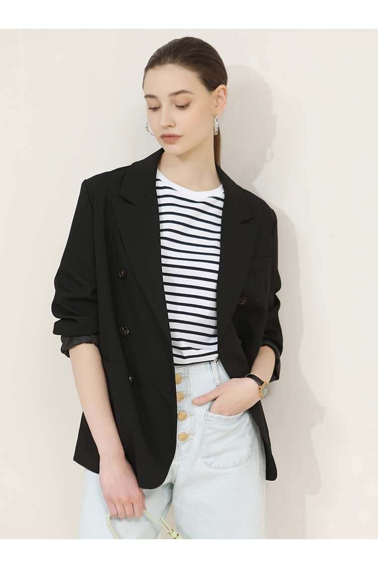 クラシックボーダーデザイン半袖Tシャツ ボーダー服