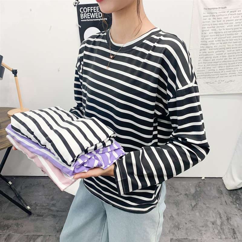 ゆったりカジュアルボーダーTシャツ ボーダー服