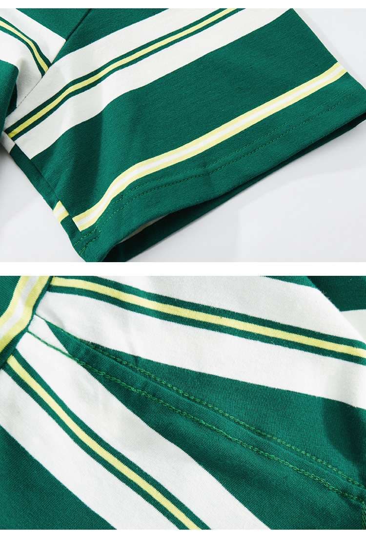 ゆったりストライプ柄半袖Tシャツ ボーダー服