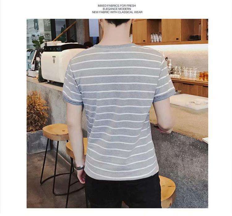シンプル爽やか半袖ボーダーTシャツ ボーダー服
