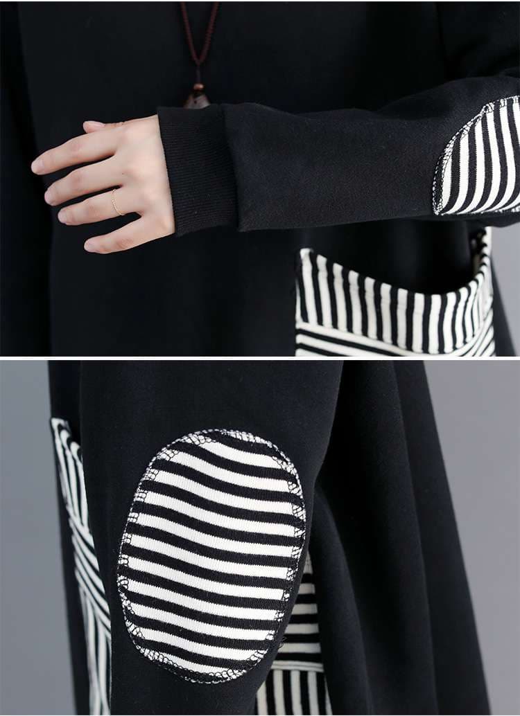 ストライプポケット切替ワンピース ボーダー服