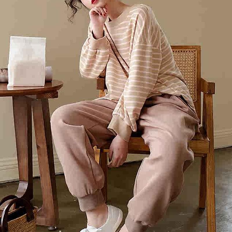 ボーダー服 ゆったりシルエット ボーダーロンＴ