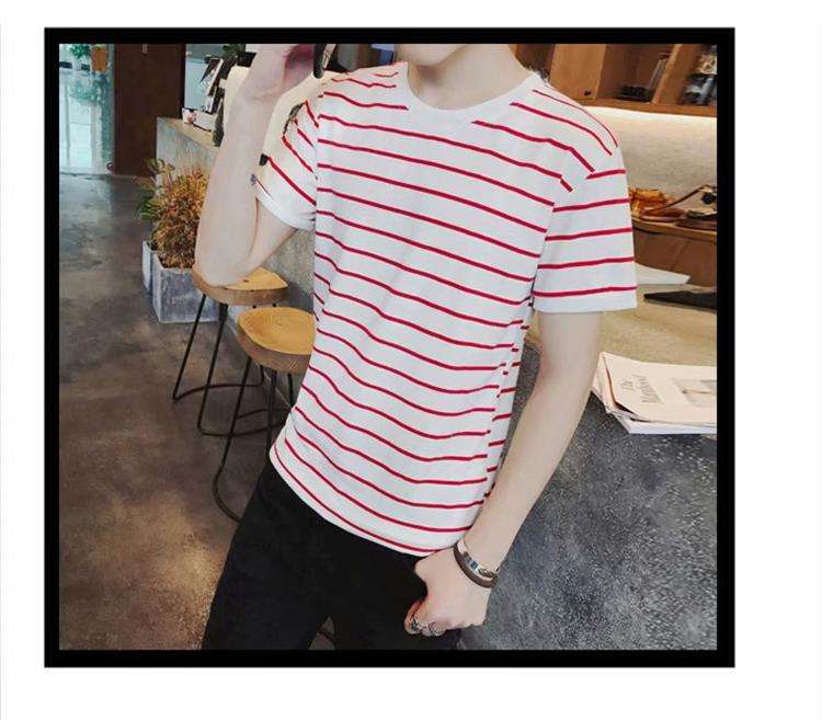 シンプル爽やか半袖ボーダーTシャツ ボーダー服