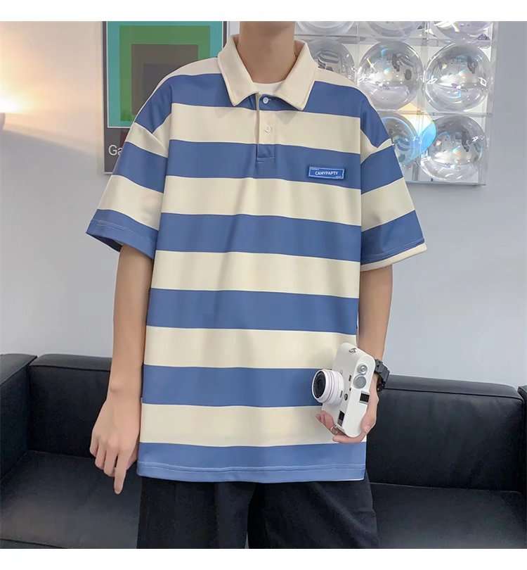 オーバーサイズ ボーダー ポロシャツ ボーダー服