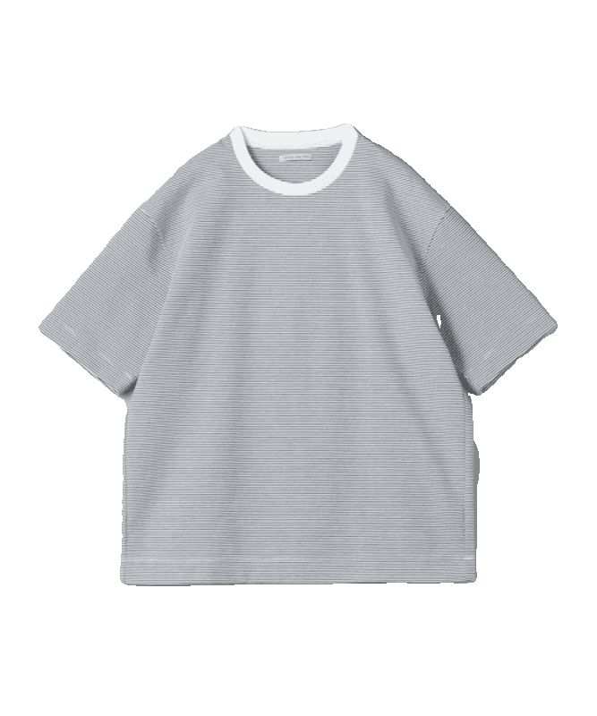 モダンボーダー柄オーバーサイズTシャツ ボーダー服