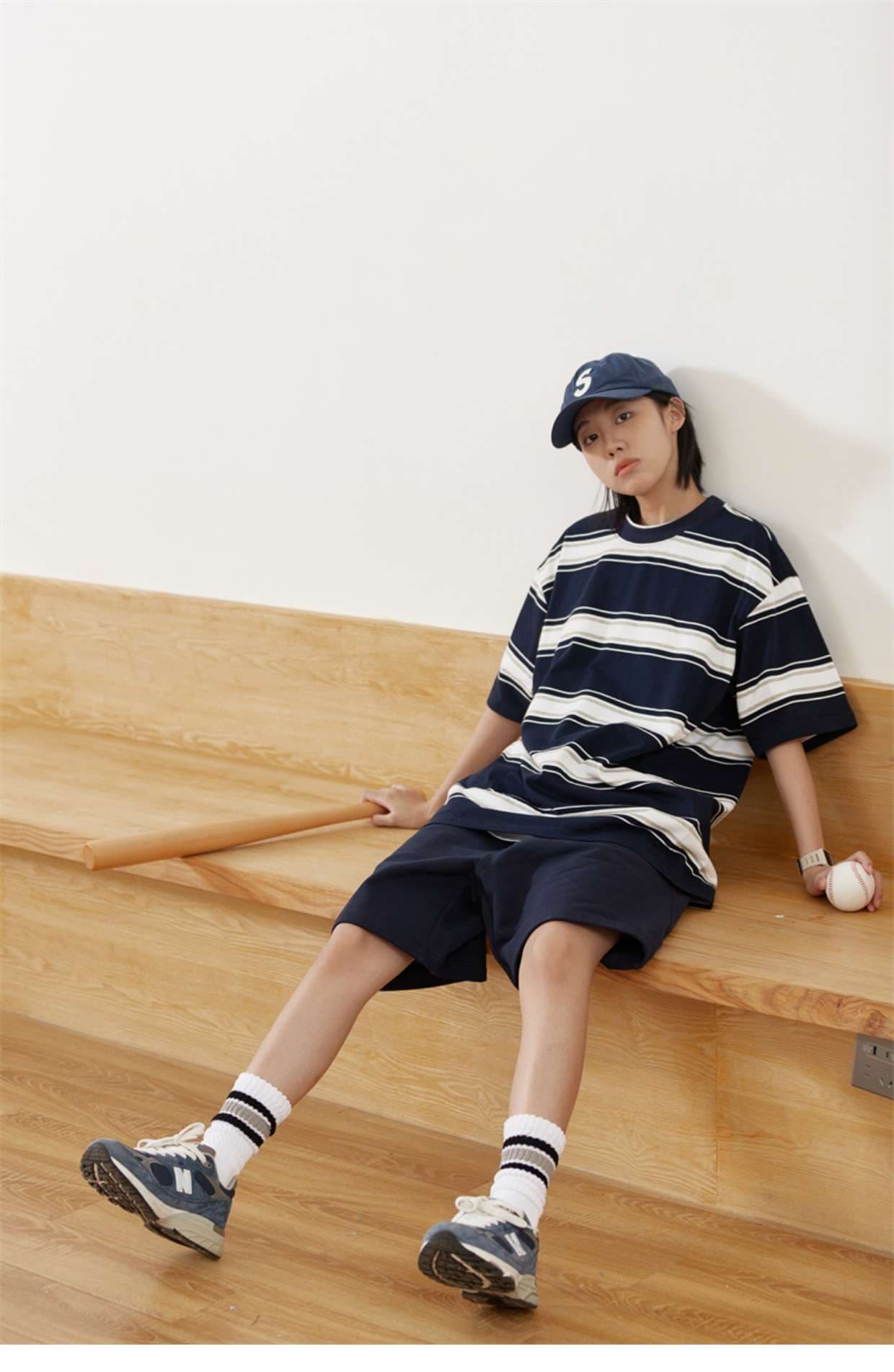 オーバーサイズボーダーTシャツ ボーダー服