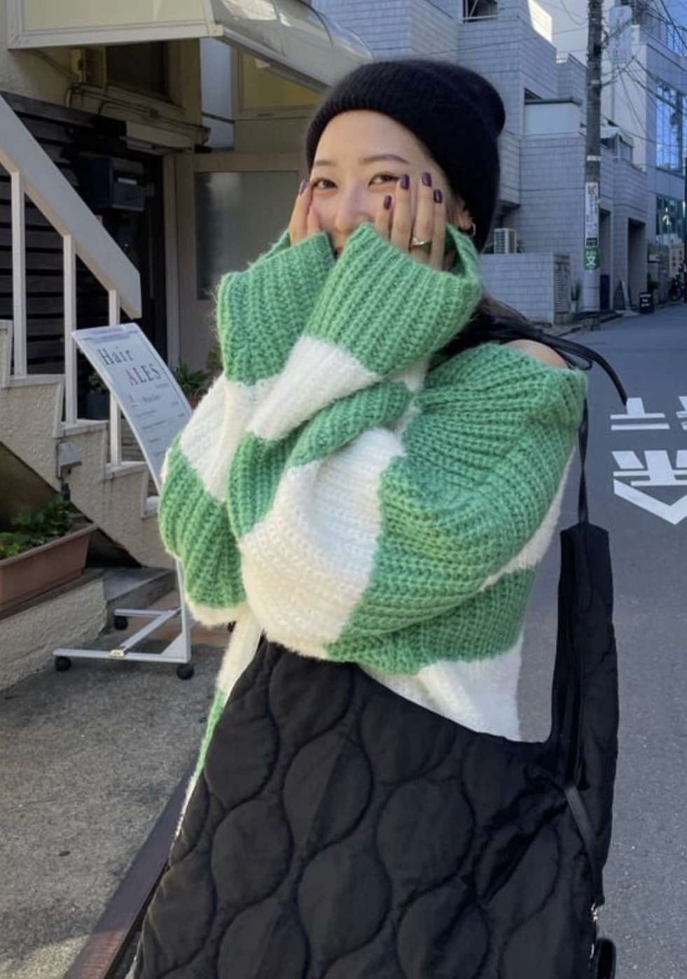 ゆったりボーダーニットプルオーバー ボーダー服