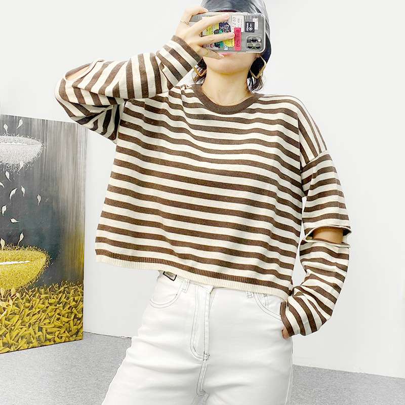 リラックス ボーダーシリーズ クルーネック ボーダー服