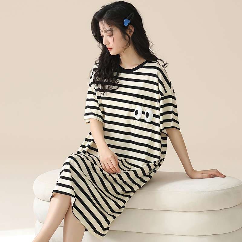 ゆったりボーダーTシャツワンピース ボーダー服