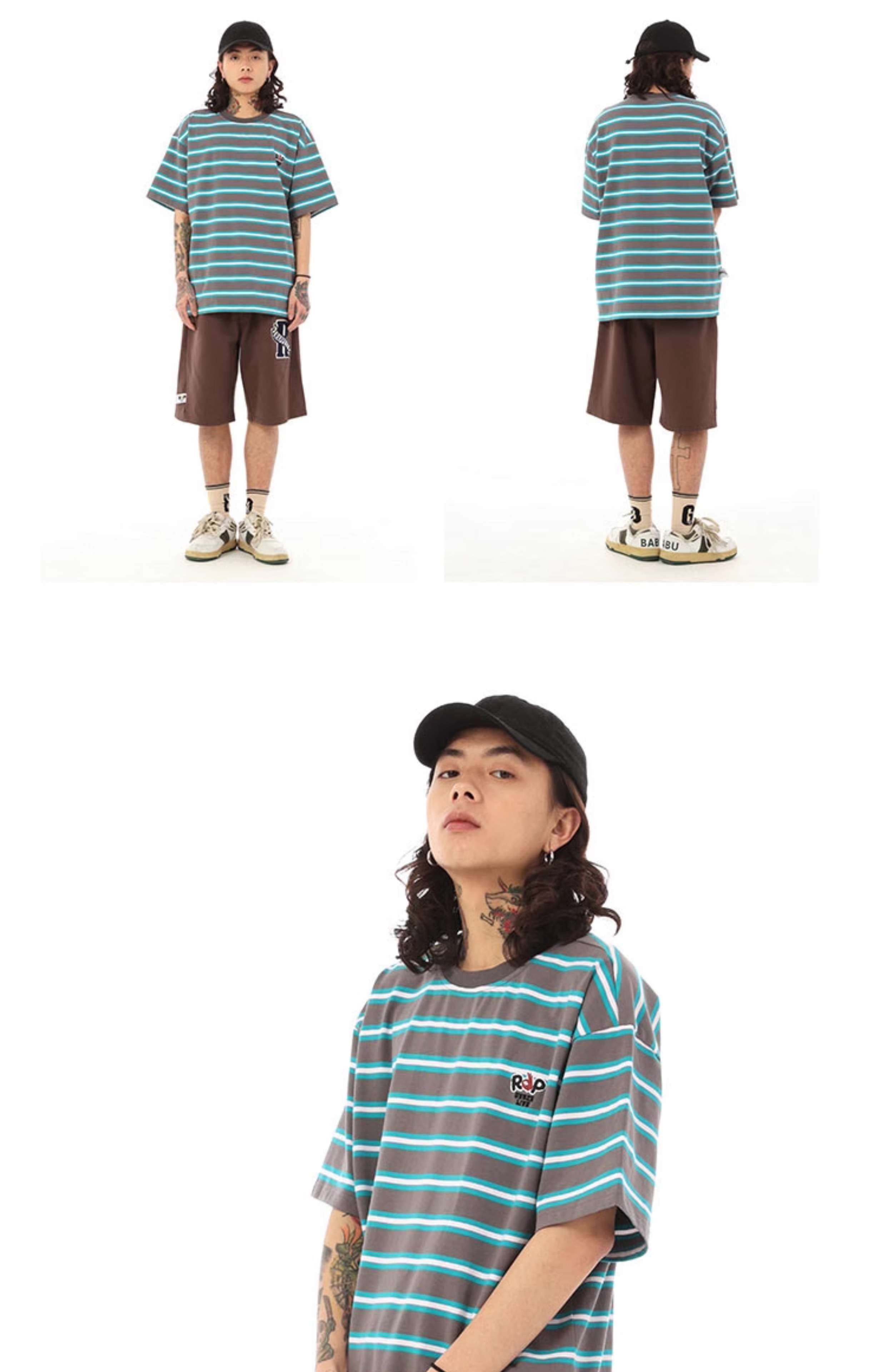 クラシックボーダー柄半袖Tシャツ ボーダー服