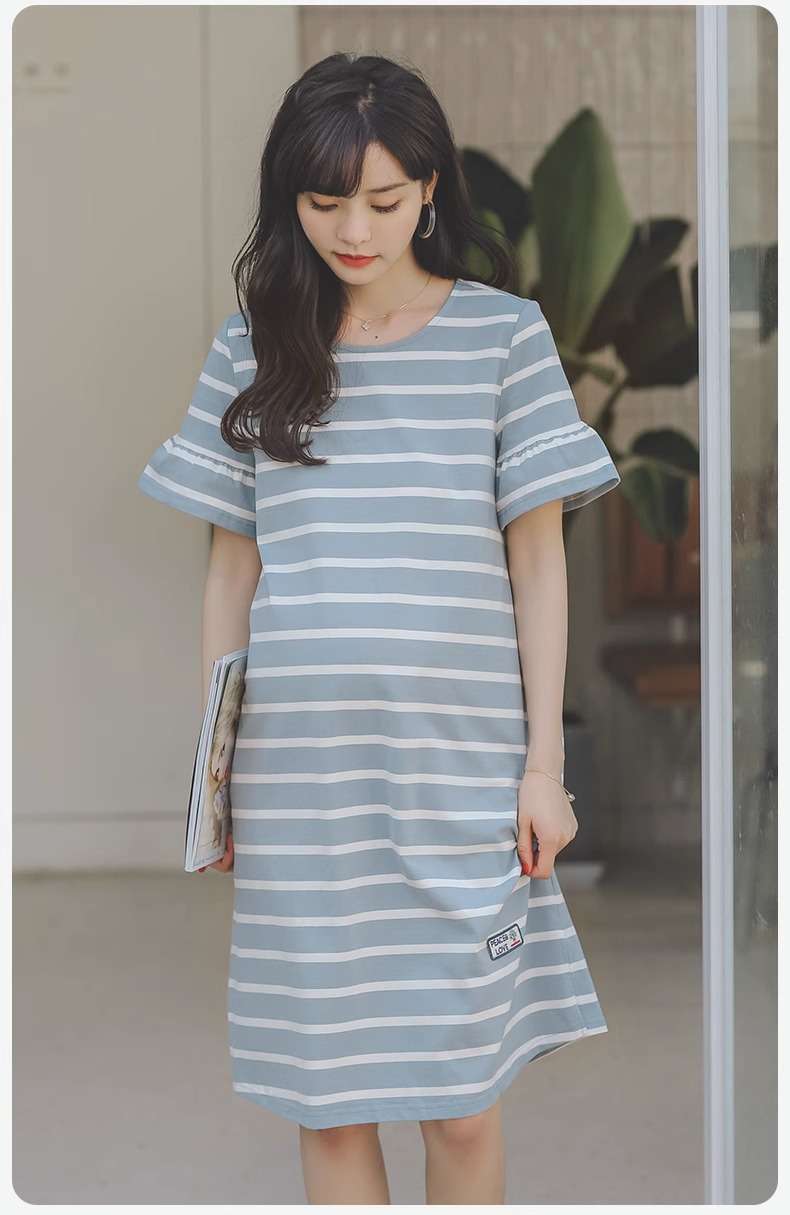 ゆったりシルエットボーダーワンピース ボーダー服