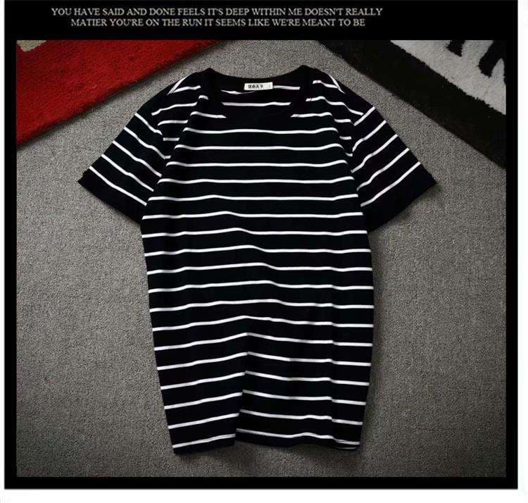 シンプル爽やか半袖ボーダーTシャツ ボーダー服