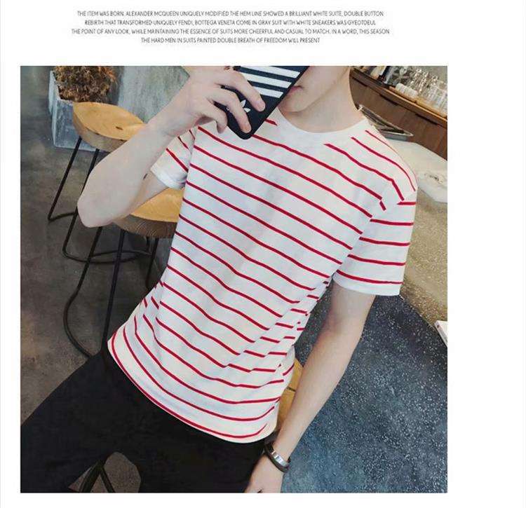 シンプル爽やか半袖ボーダーTシャツ ボーダー服