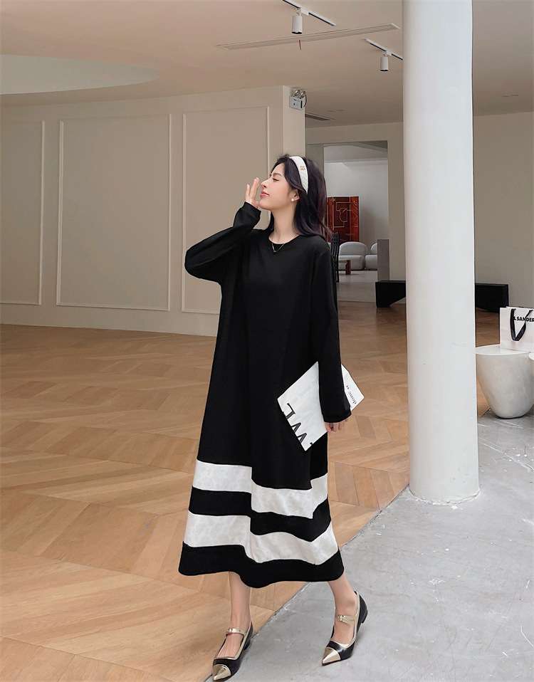 ゆったりボーダー切替ワンピース ボーダー服