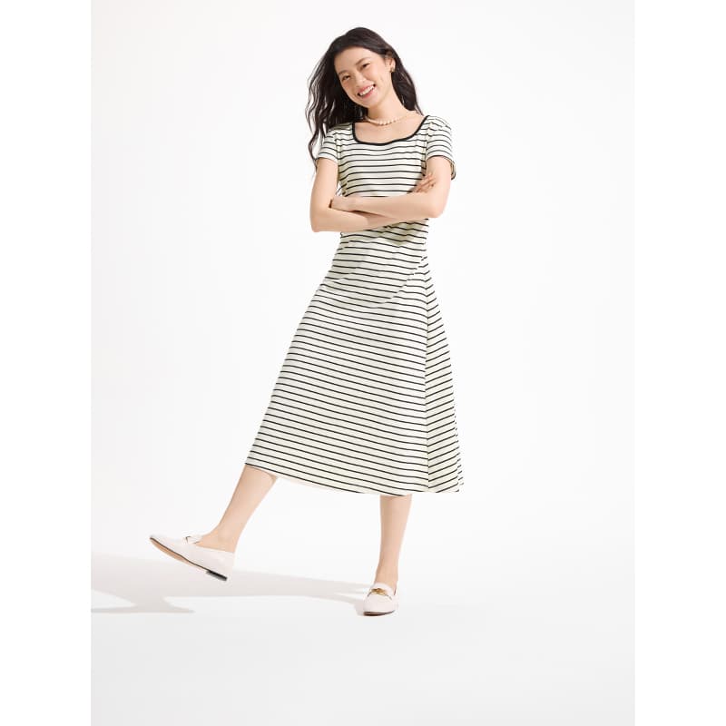 ボーダー服 おしゃれ楽ちん 爽やか横縞ワンピース