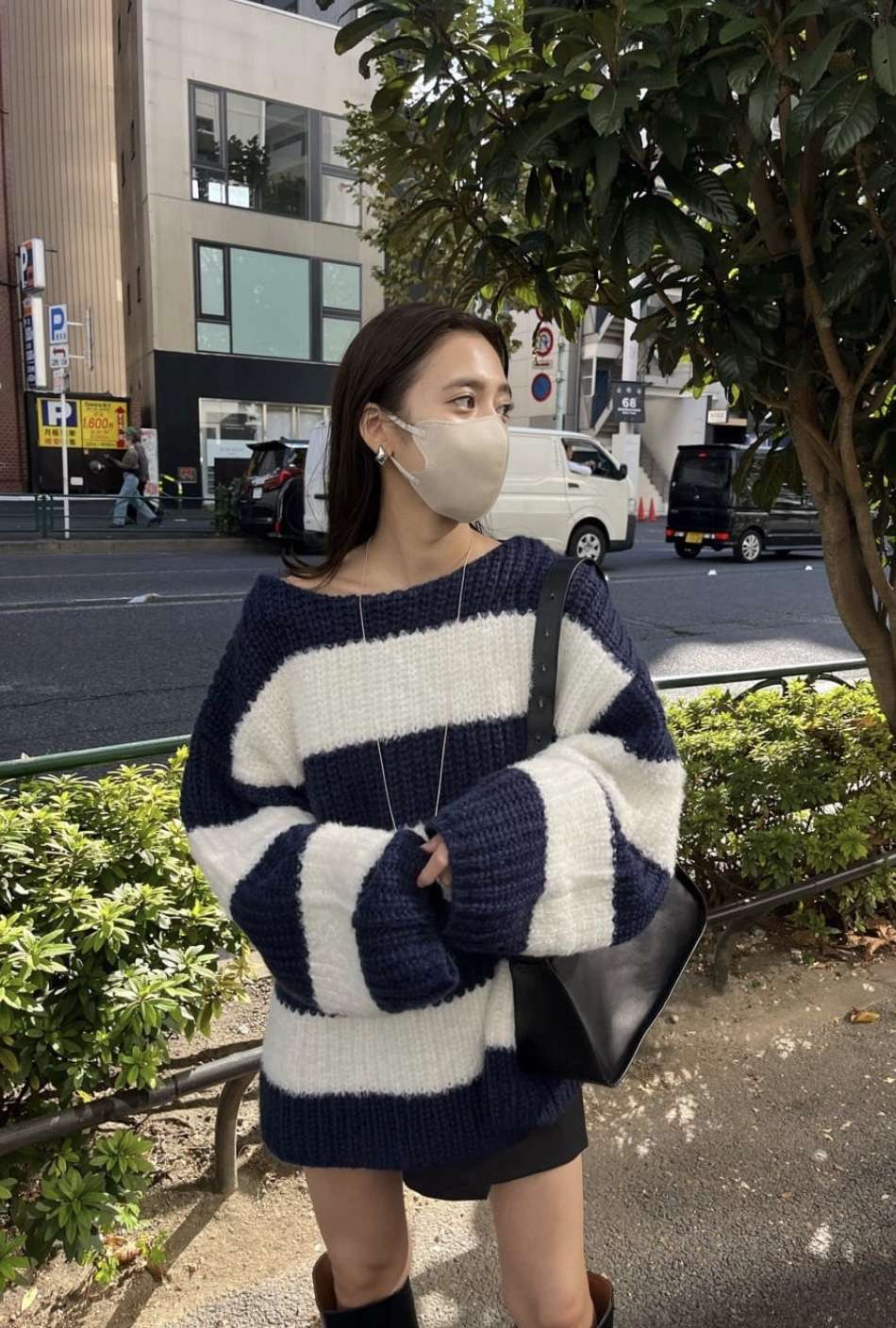 ゆったりボーダーニットプルオーバー ボーダー服
