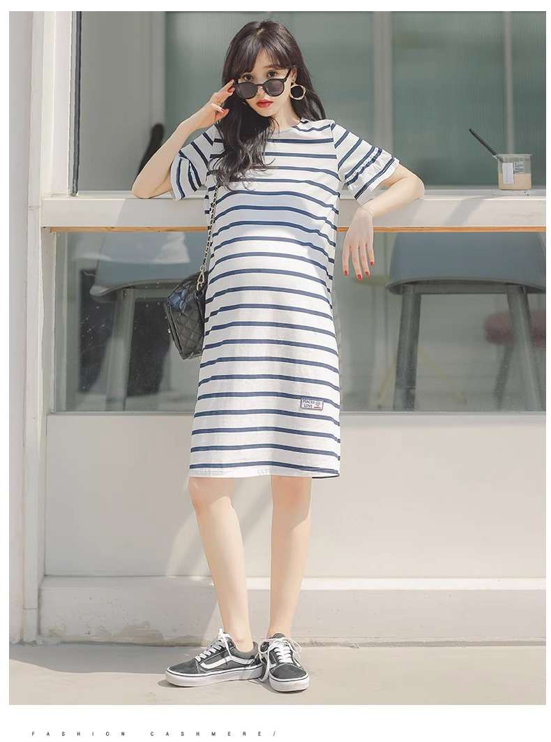 ゆったりシルエットボーダーワンピース ボーダー服
