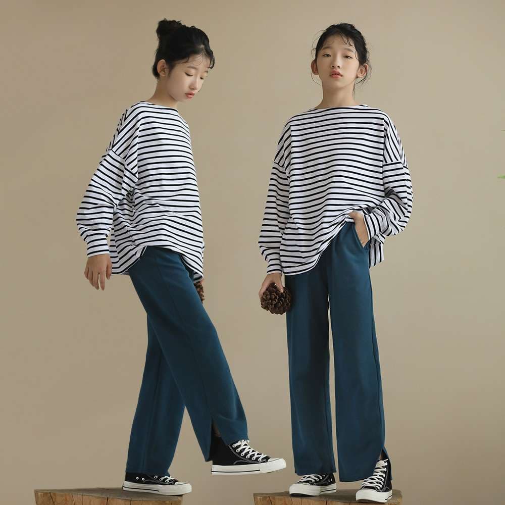 ゆったりボーダーカットソー ボーダー服